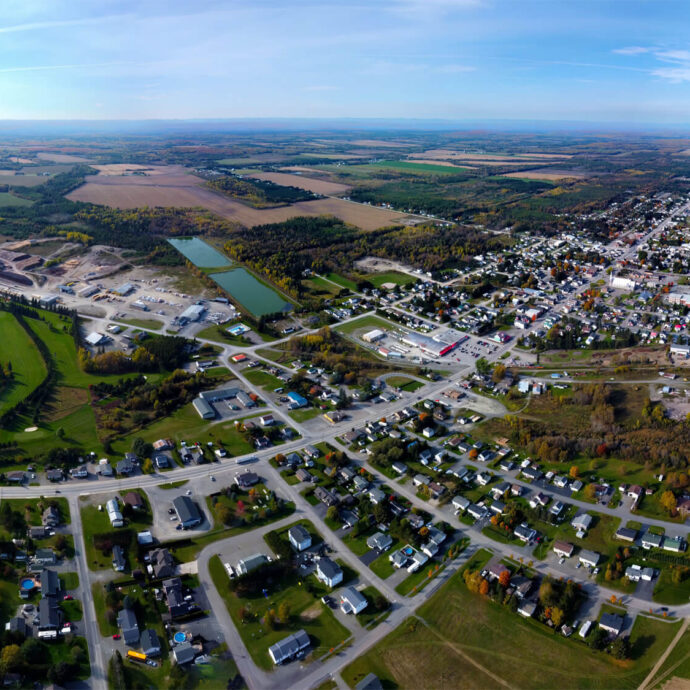 Vue aérienne de la Ville de Saint-Quentin.