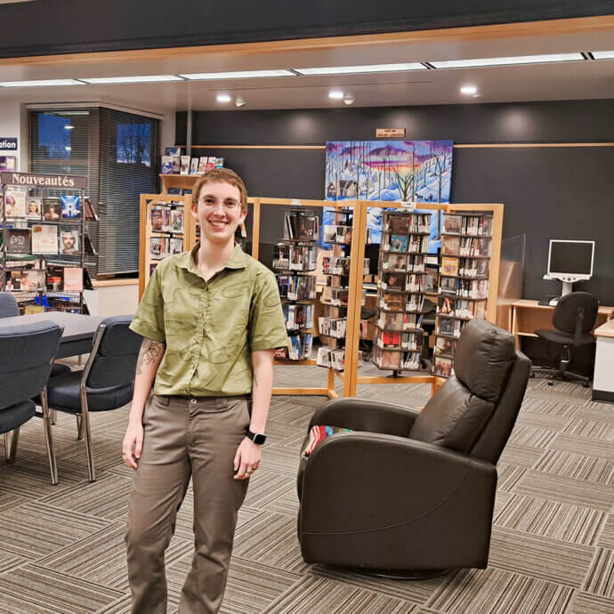 Pascale Joëlle Fortin Daigle à la Bibliothèque publique La Moisson de Saint-Quentin.