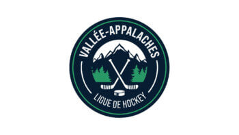 Logo en forme de cercle en noir et vert avec les écritures Vallée-Appalaches en haut et Ligue de hockey en bas.